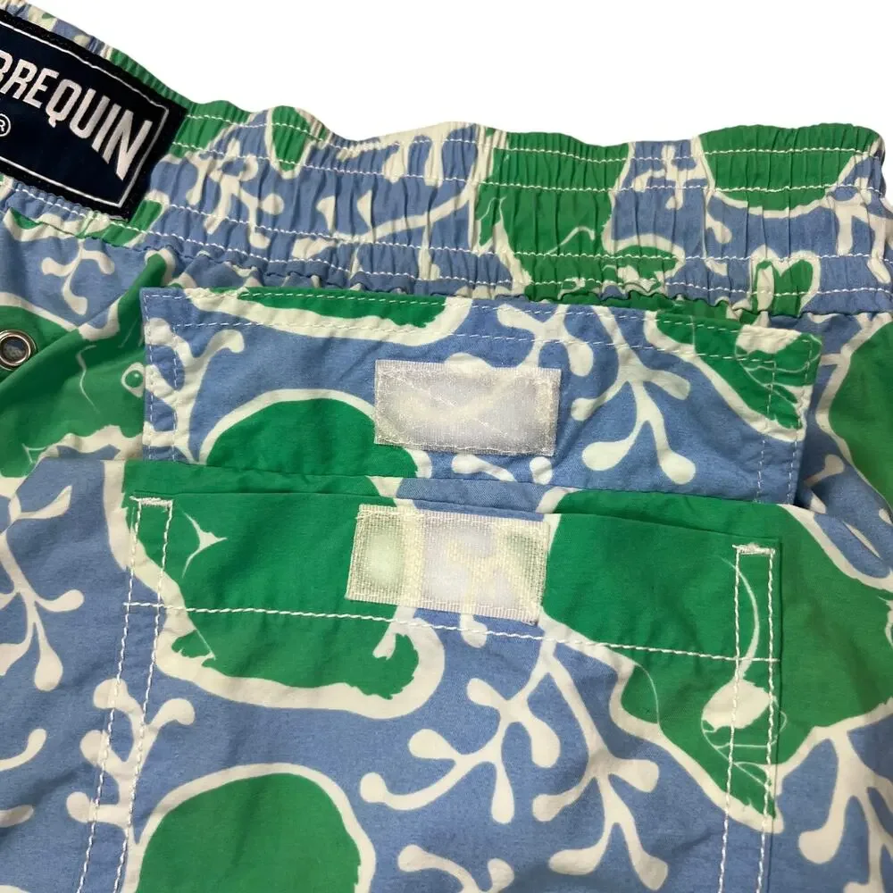 Vilebrequin Rabbit Print Swim Trunks MENS XL Green 6" Board Shorts NO LINER - Picture 7 of 14